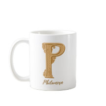 Clásico P nombre inicial Coffee Mug