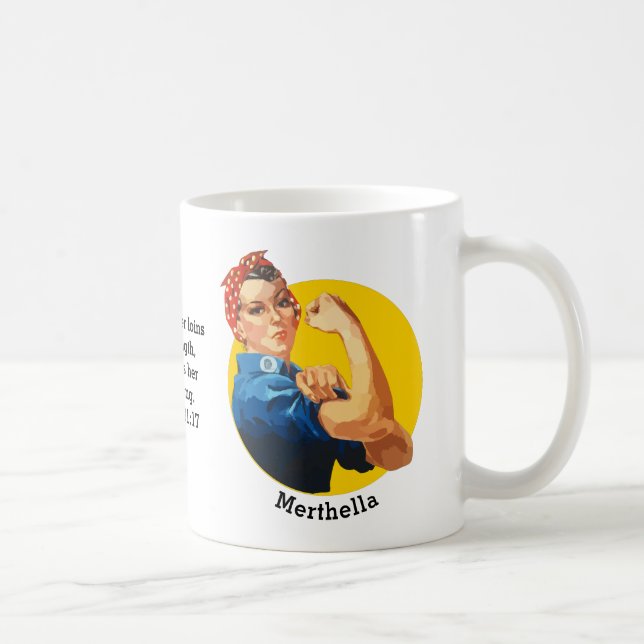 Taza De Café Clásico ROSIE RIVETER Coffee Mug personalizado (Derecha)