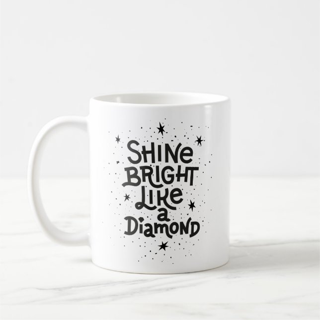 Taza De Café Clásico Sparkle negrita Estrella Jugadora Monocrom (Izquierda)