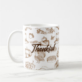 Taza De Café Clásico Vintage Día de Acción de Gracias Minimalis