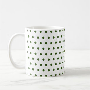 Taza De Café Clásicos puntos de Polka Verde en el bosque oscuro