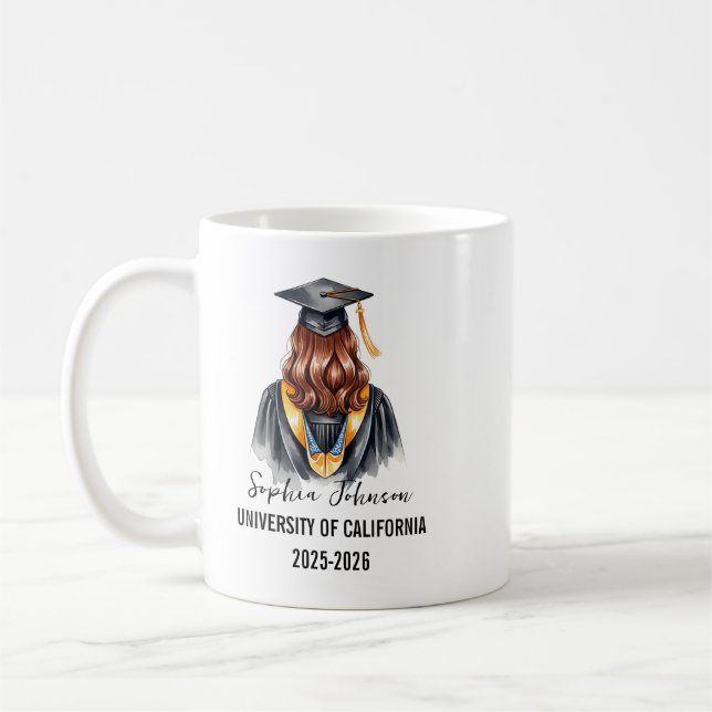 Taza De Café Class of 2025 Graduation Personalized (Izquierda)