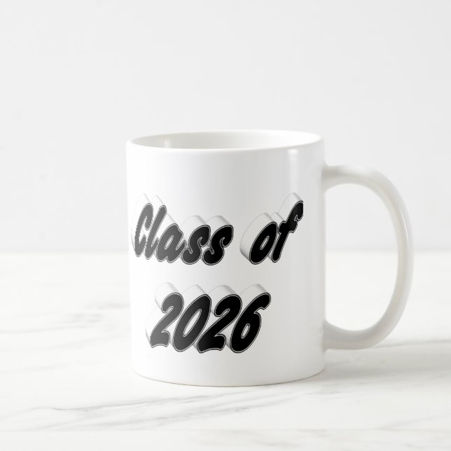Taza De Café Class of 2026 black typography graduation (Derecha)