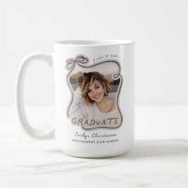 Taza De Café Class of 2026 Custom Bow Photo Graduation