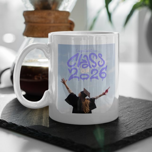 Taza De Café Class of 2026 Graffiti | Photo Graduation (Subido por el creador)