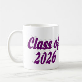 Taza De Café Class of 2026 purple text graduation