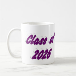 Taza De Café Class of 2026 purple typography graduation