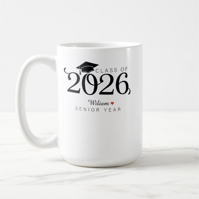 Taza De Café Class of 2026 Senior Year Graduation Custom Name  (Izquierda)