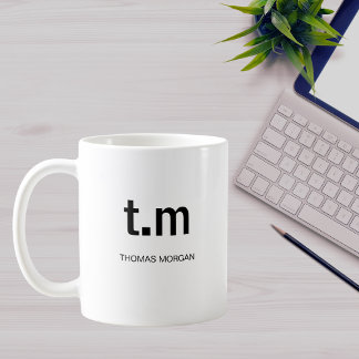 Taza De Café Classic Elegant Minimal Monogram Coffee