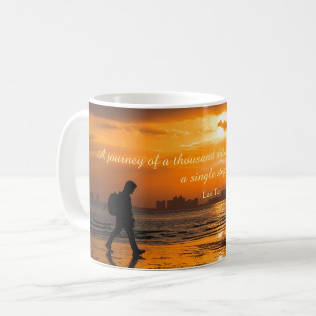 Taza De Café Classic Lao Tzu Journey Quote (Anverso izquierdo)