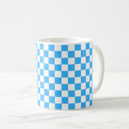 Taza De Café Classic light blue checkerboard