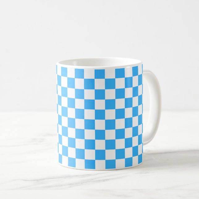 Taza De Café Classic light blue checkerboard  (Anverso derecho)
