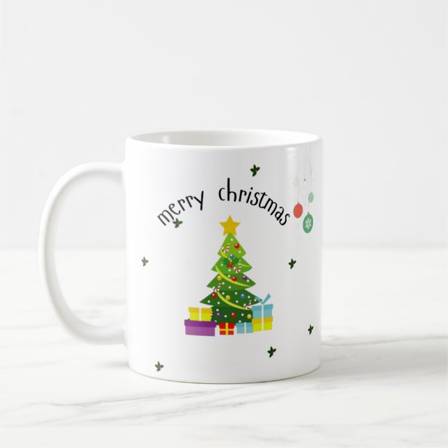 Taza De Café Classic Merry Christmas Holiday Mug (Izquierda)