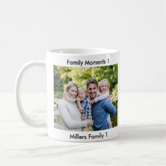 Taza De Café Classic Modern Two Photo Minimalist Family Keepsak