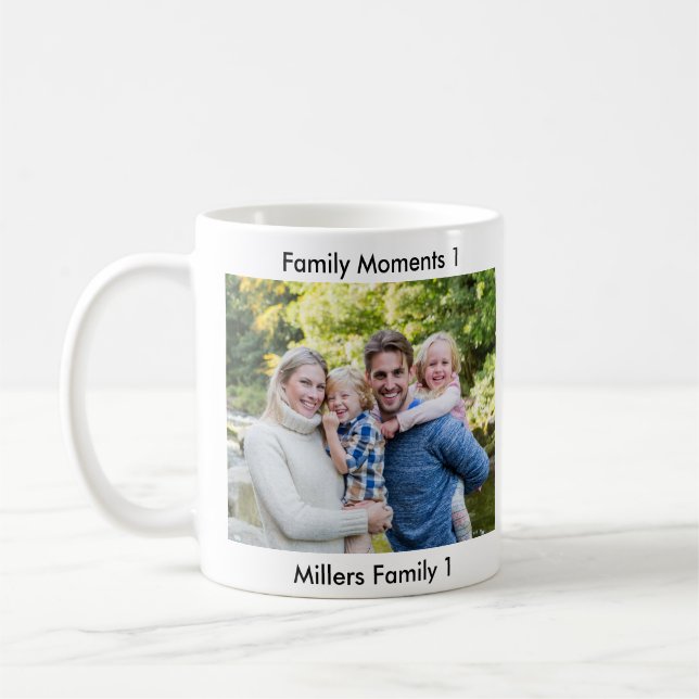 Taza De Café Classic Modern Two Photo Minimalist Family Keepsak (Izquierda)