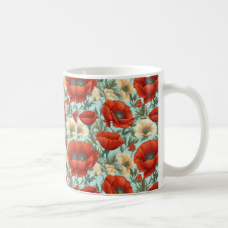 Taza De Café Classic Poppy & Wildflower Ceramic Mug