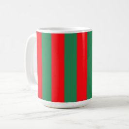 Taza De Café Classic Red and Green Christmas Stripes