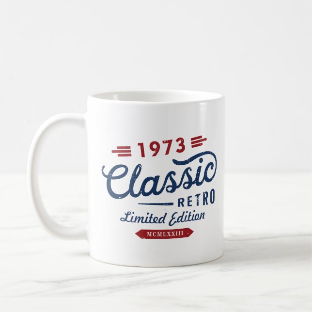 Taza De Café Classic Retro 1973 edición limitada Cumpleaños (Izquierda)