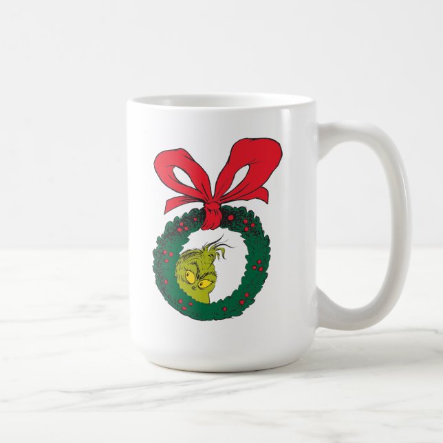 Taza De Café Classic The Grinch | Christmas Wreath (Derecha)