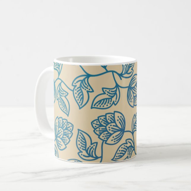 Taza De Café Classic Vintage Hop Leaves Pattern (Anverso izquierdo)