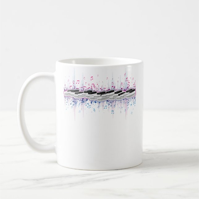Taza De Café Classical Music Instrument Piano Keyboard Music No (Izquierda)