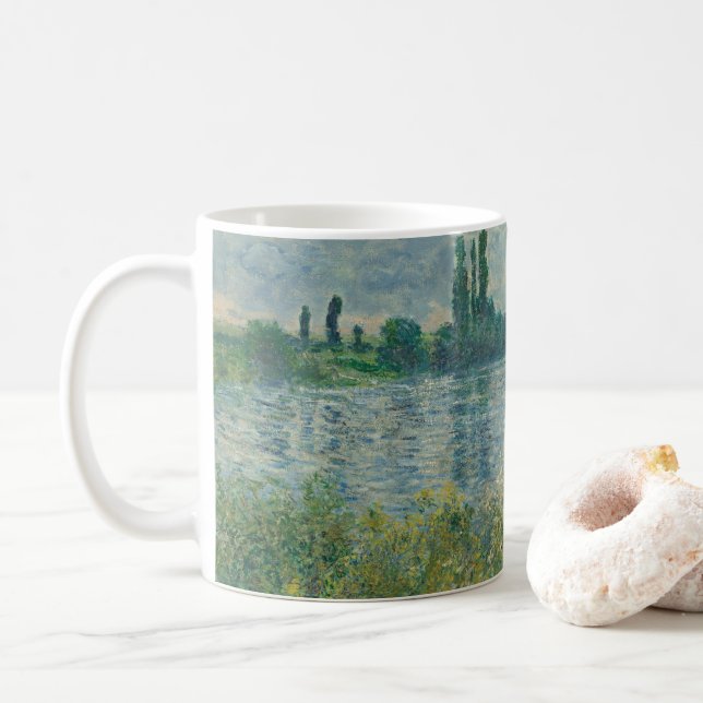 Taza De Café Claude Monet Banks Of The Seine Flowers Art (Con donut)