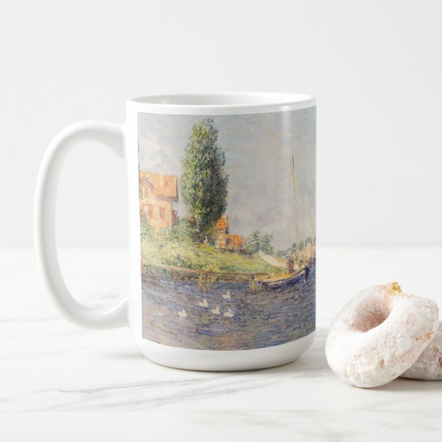 Taza De Café Claude Monet. Barcos Rojos, Argentina (Con donut)