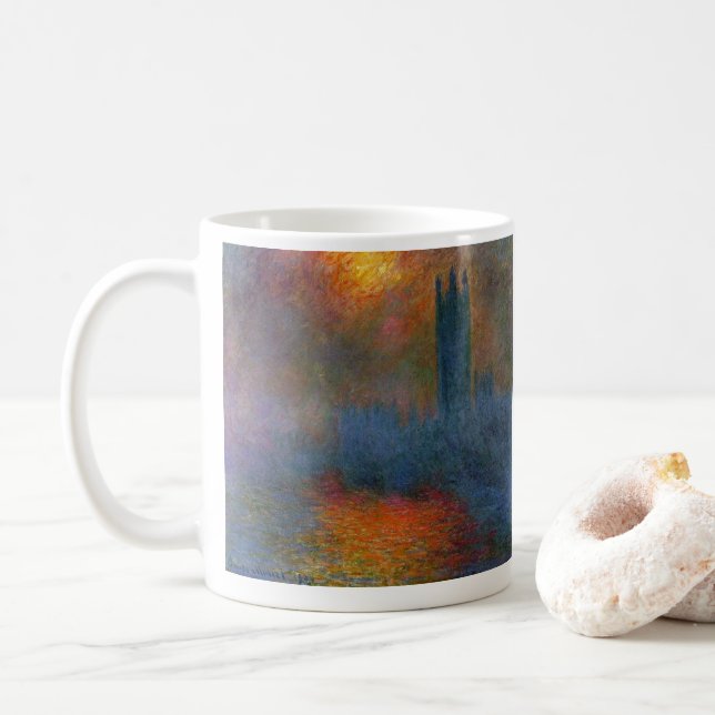 Taza De Café Claude Monet - Cámaras del Parlamento (Con donut)