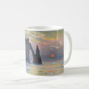 Taza De Café Claude Monet - El Acantilado, Etretat, Puesta de s