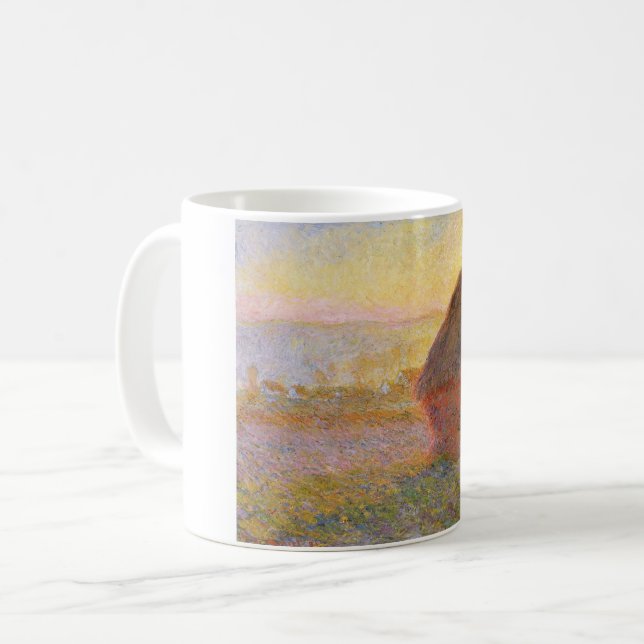 Taza De Café Claude Monet Impresionista pintura Graystaks I (Anverso izquierdo)