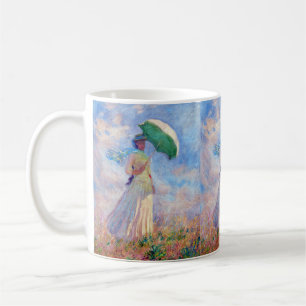Taza De Café Claude Monet - Mujer con un parasol mirando a la d