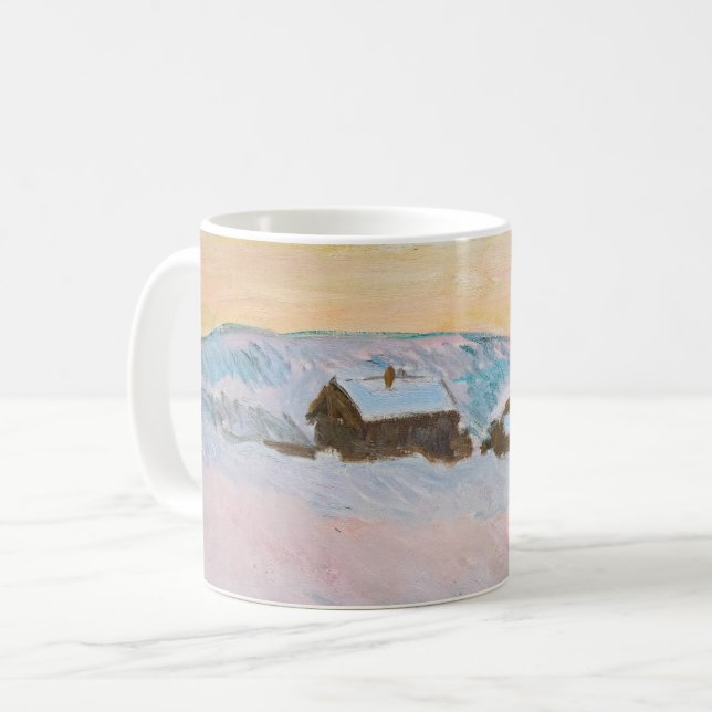 Taza De Café Claude Monet - Paisaje noruego, casas azules (Anverso izquierdo)