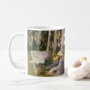 Taza De Café Claude Monet pintando, en el lindero de un bosque
