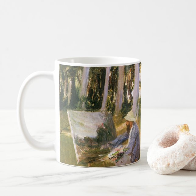 Taza De Café Claude Monet pintando, Linde de un bosque de Sarge (Con donut)