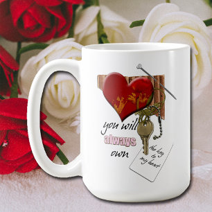 Taza De Café Clave de amor el día de San Valentín para mi coraz