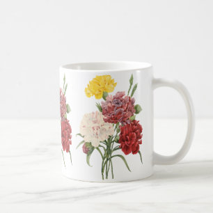 Taza De Café Claveles Antiguos Dianthus Flores de Jardín Redout