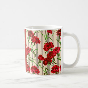 Taza De Café claveles rojos