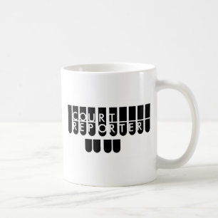 Taza De Café Claves del reportero de la corte blanco negro