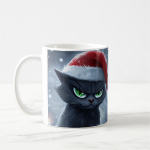 Taza de café 'Claws Humbug' Gato gruñón de Navidad