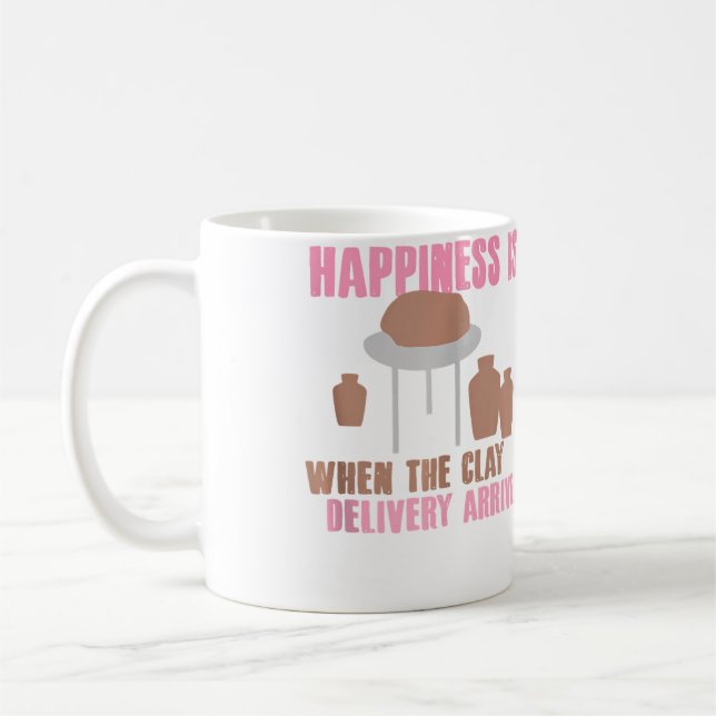 Taza De Café Clay Delivery Happiness Pottery Design (Izquierda)