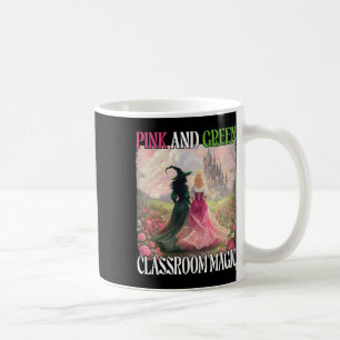 Taza De Café Clé Rosa Y Verde Magnífica Bruja Halloween Teache