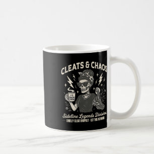Taza De Café Cleats y Caos Esqueleto Mamá de Fútbol, Funny Side