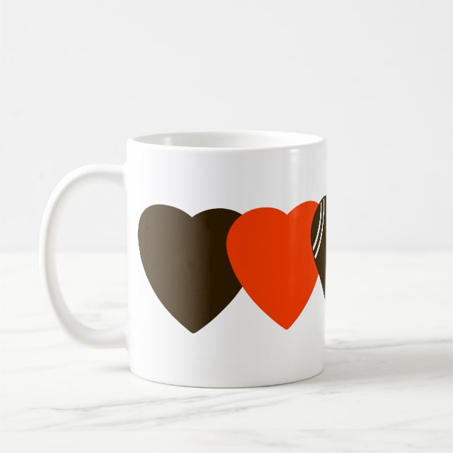 Taza De Café Cleveland Browns Football Hearball Design (Izquierda)