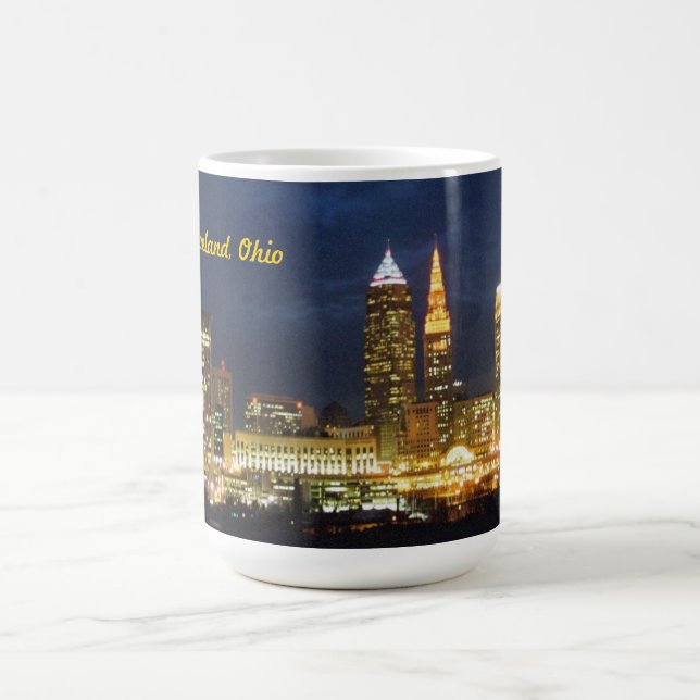 Taza De Café Cleveland, OH Night Lights Mug (Centro)