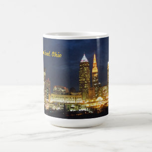 Taza De Café Cleveland, OH Night Lights Mug