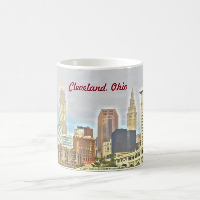 Taza De Café Cleveland OH Riverside View Mug (Centro)