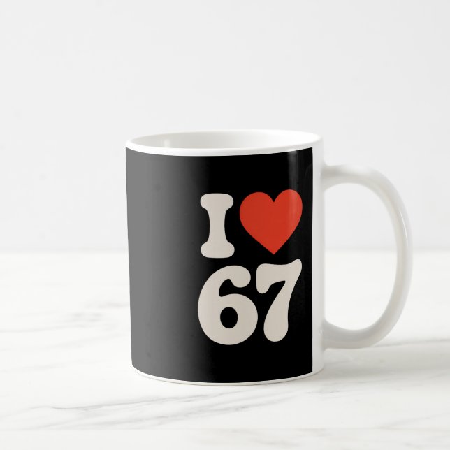 Taza De Café Clic 67 Meme - Me encanta seis siete  (Derecha)