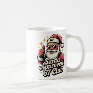Taza De Café Clic Navidad 67 Santa Meme - Retro Santa Aprueba