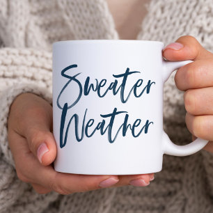 Taza De Café Clima de Suéter Navideño Script