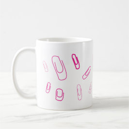 Taza De Café clip sujetapapeles de diseño retro rosa 
